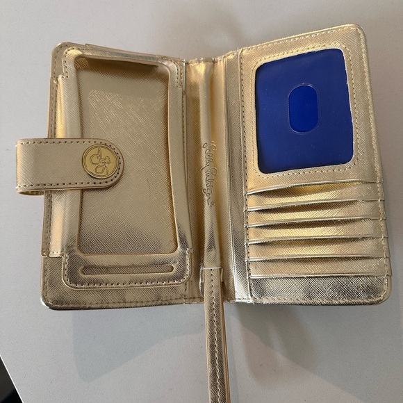 Lilly Pulitzer Gold Phone Wallet Case - Picture 1 of 5